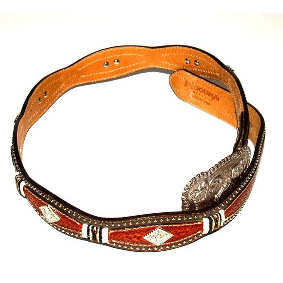 Nocona Belts & Nocona Buckles Western Studded Belt with Buckle - Size 36 - Picture 6 of 12